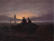Caspar David Friedrich Moonsise over the Sea Spain oil painting artist